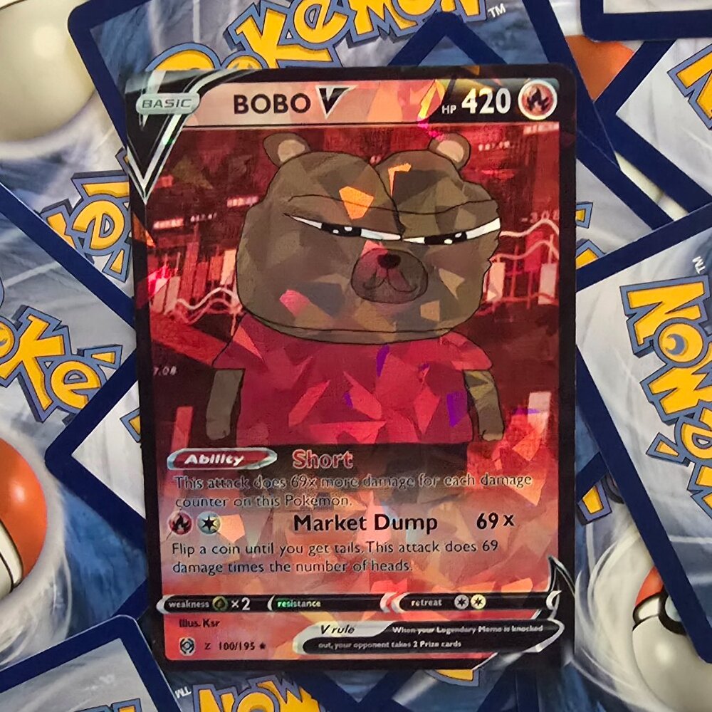 BOBO The Bear Meme Pokemon Card